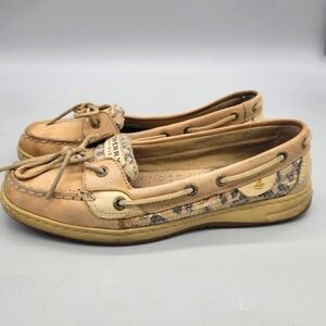Sperry Top Sider Angelfish Leopard Sequins Shoe Size 9.5M